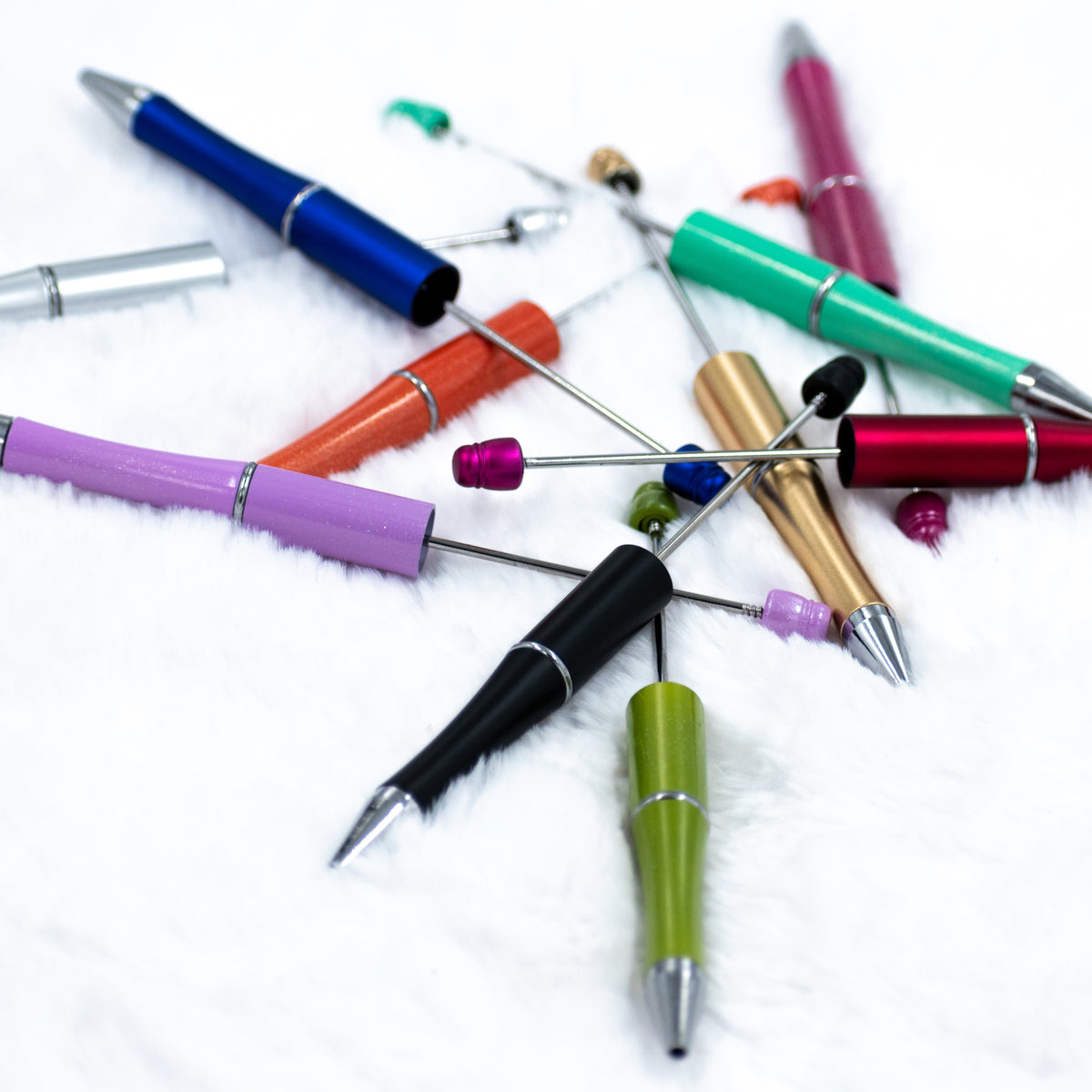 Diy Christmas Beadable Pens Plastic Bead Pens With - Temu