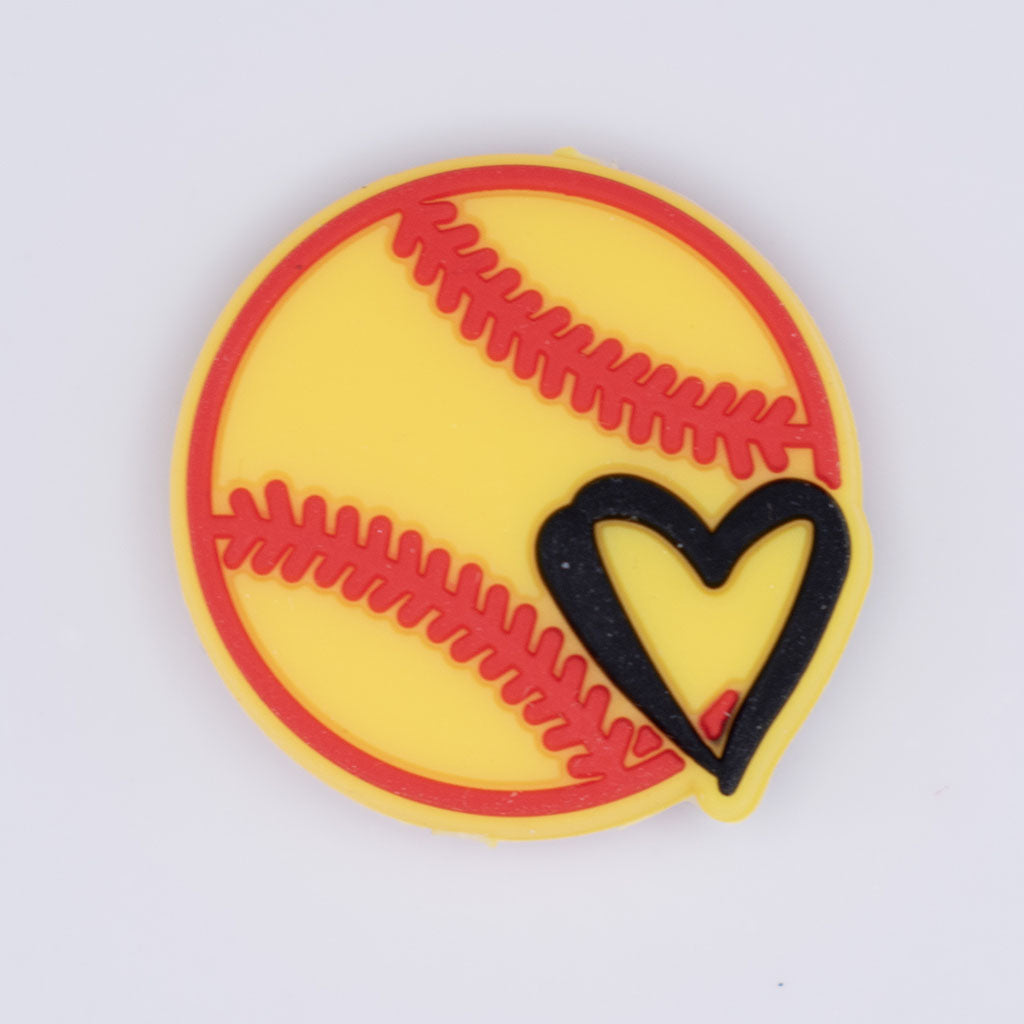 Softball Silicone Focal Bead Accessory