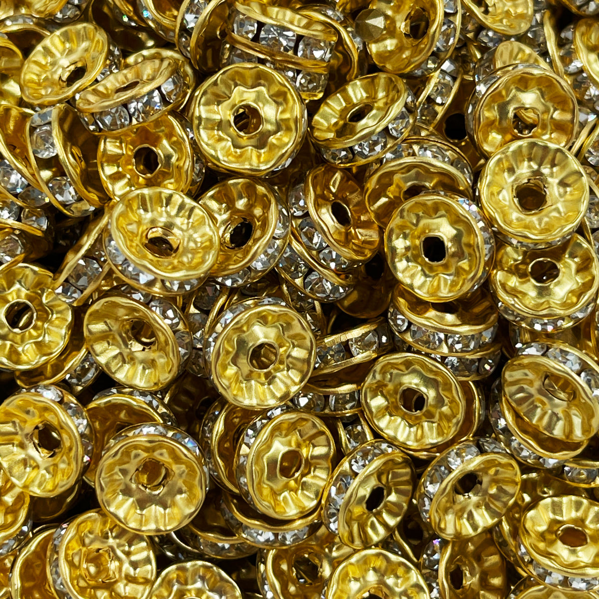 7x4mm Mini Rondelle Spacer Beads, Gold Tone - Golden Age Beads