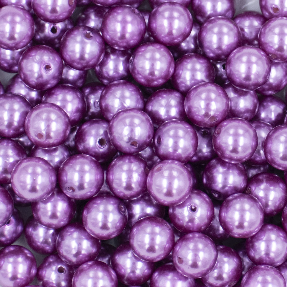 12mm Dark Purple Pearl Acrylic Bubblegum Beads - 20 Count