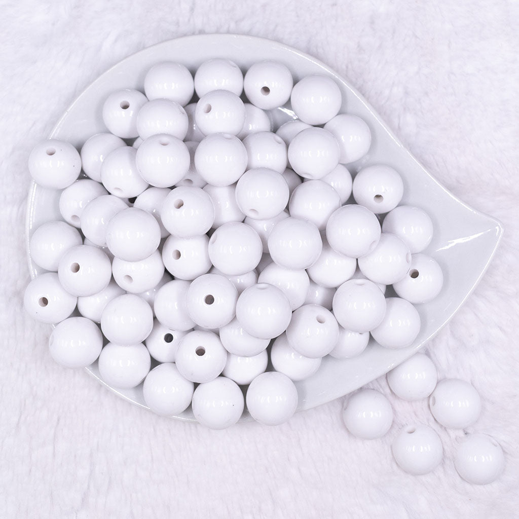 Round White Plastic Beads, For Jewelry, Packaging Size: Packet at