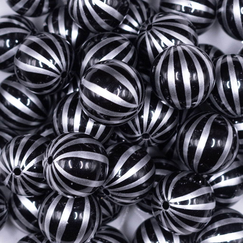 20mm White & Black Marble Chunky Beads, 20mm Marble Beads, Chunky Beads,  20mm Beads, Acrylic Beads