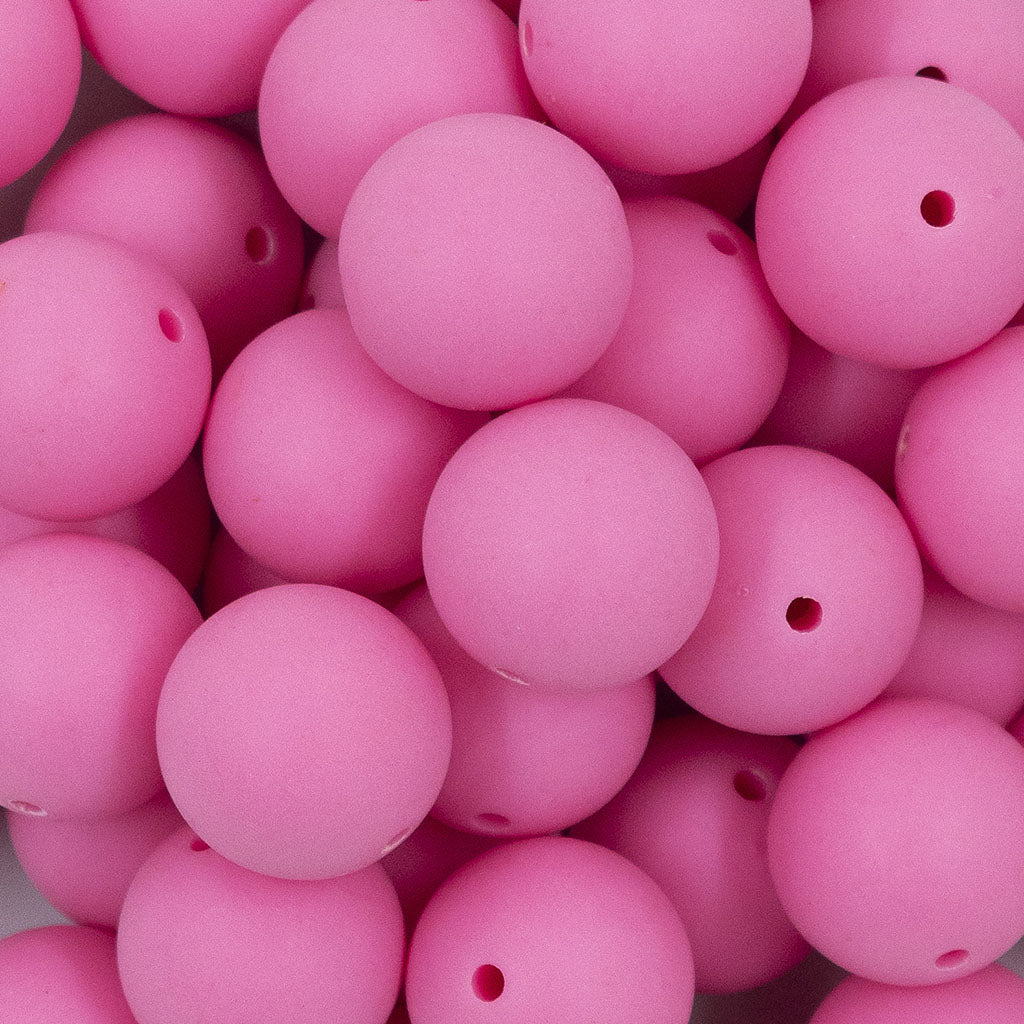 20mm-bubblegum-pink-matte-solid-bubblegum-beads-the-bumblebead-company