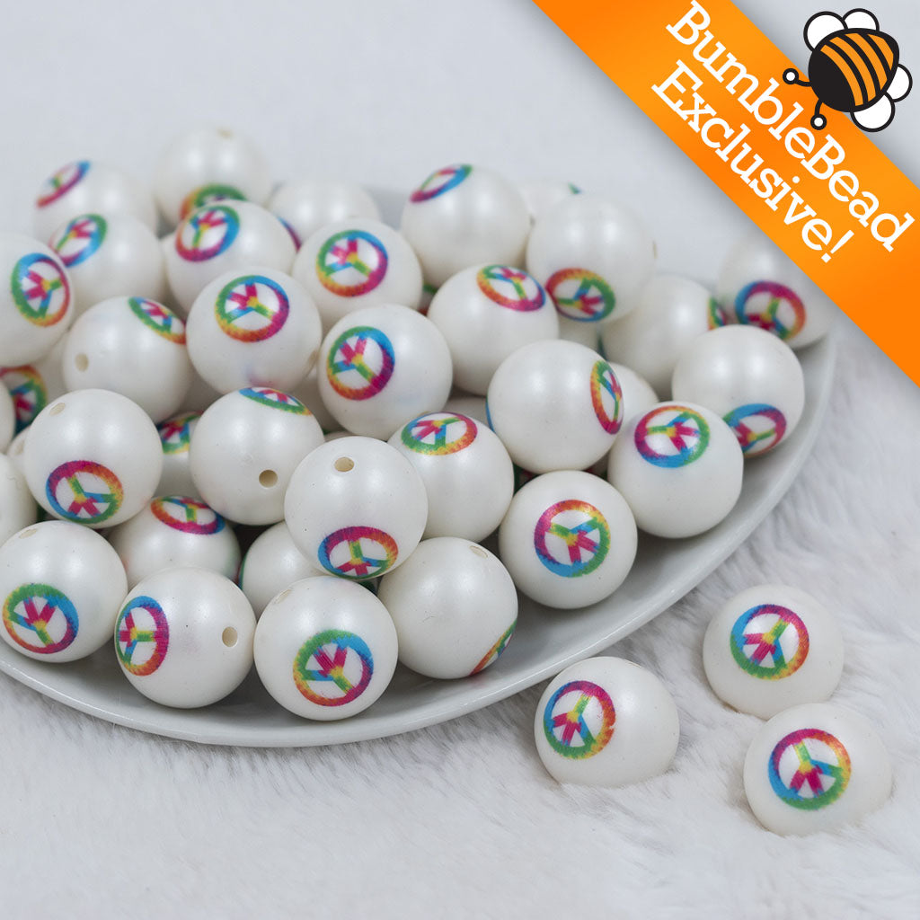 Tie Dye Blue & White acrylic Bubblegum Beads, circle painted beads 20m –  Swoon & Shimmer