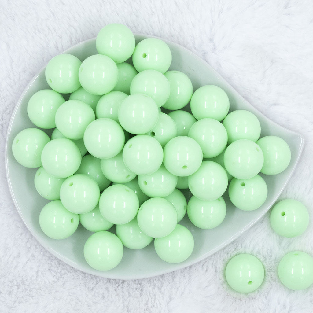 100qty 12mm Mint/Green Mixed Beads - Acrylic Mixed Beads - Bubblegum Beads  - Chunky Beads #1214
