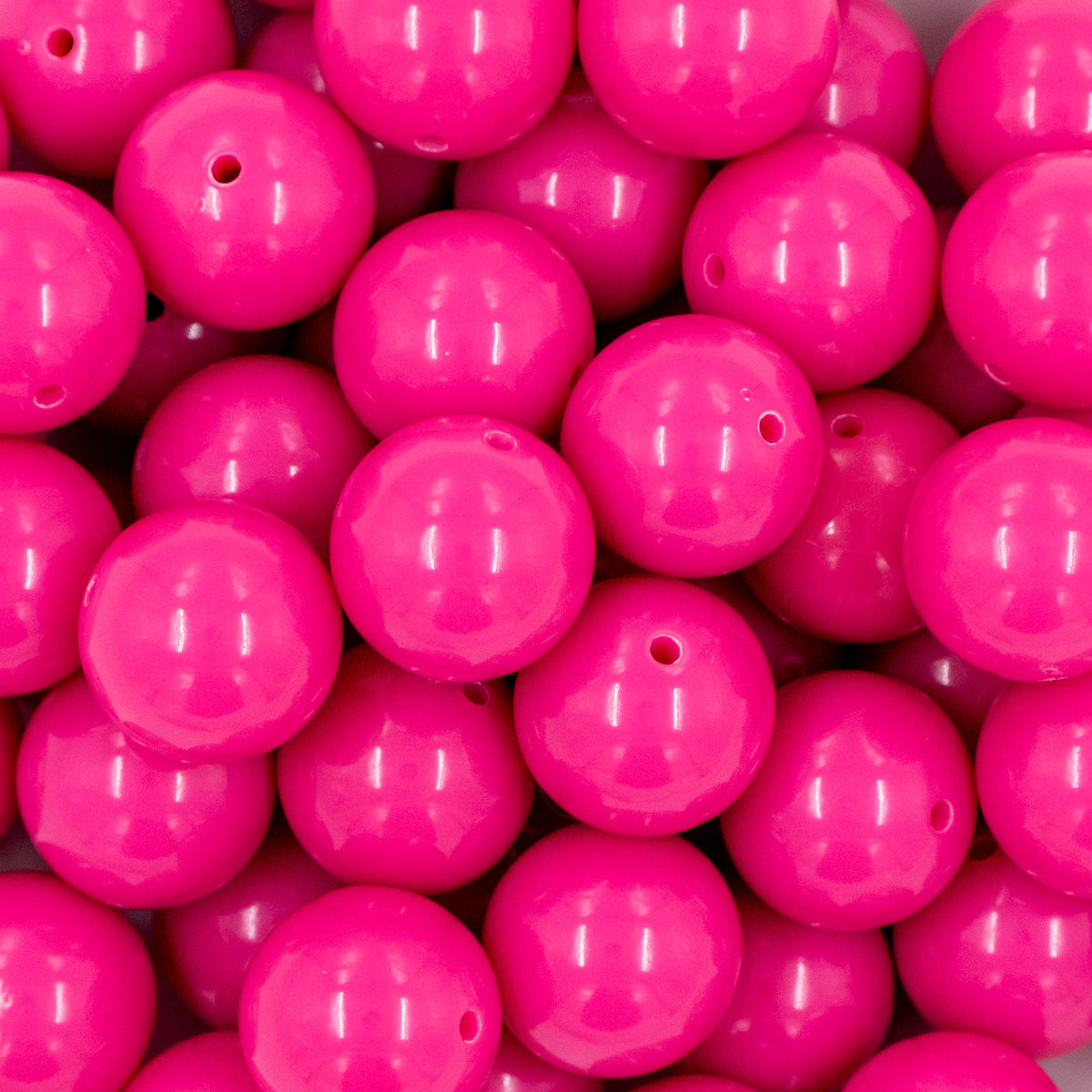 45mm Pink Bow Bubblegum Beads