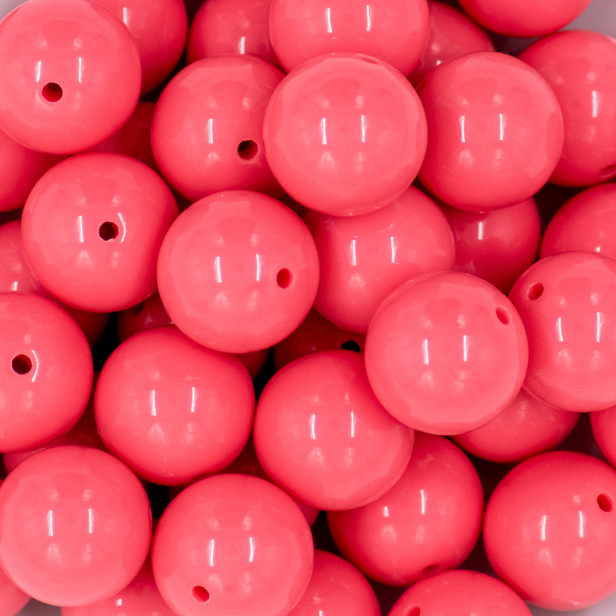 20mm Pink Solid Chunky Acrylic Bubblegum Beads