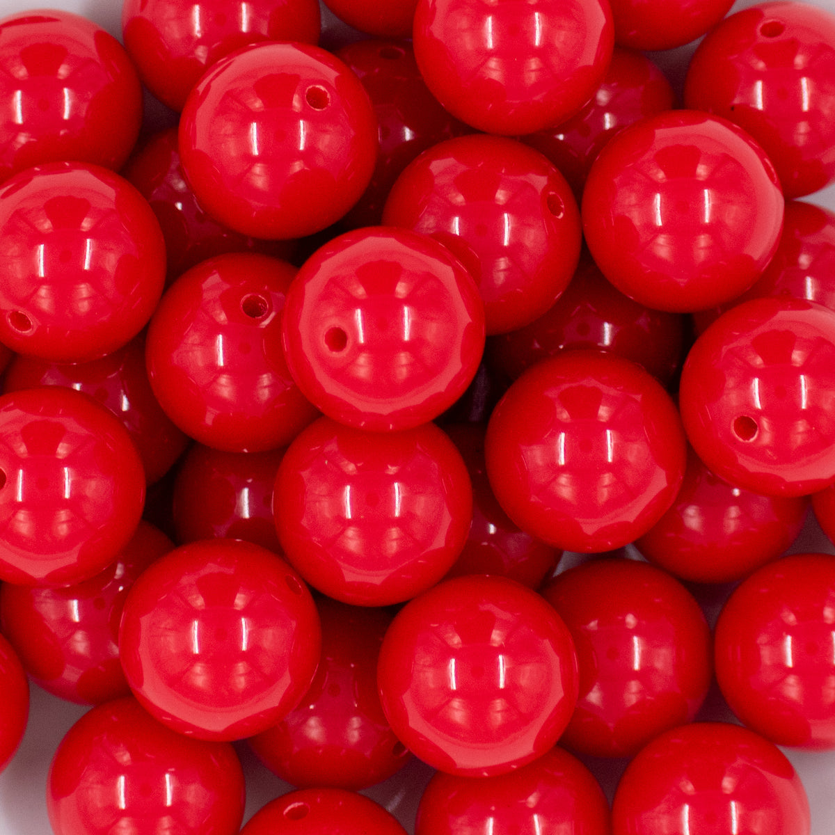 20mm Tiny red heart Printed Bubblegum Beads, Chunky Bubble gum