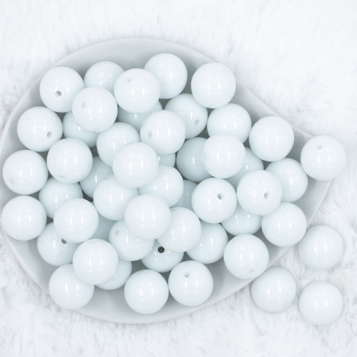 4mm White Round Beads, Acrylic Gumball Beads, White Round Spacer Beads,  Bubblegum Beads, Plastic Round Smooth Bead 782 