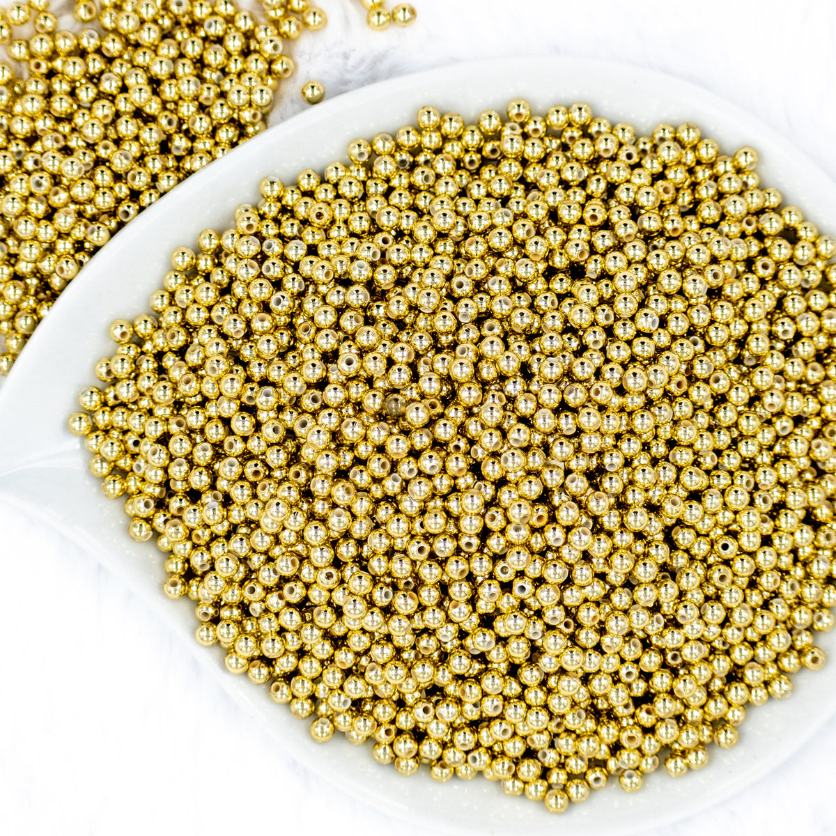 4mm Gold Acrylic Spacer Beads 100-120 Count