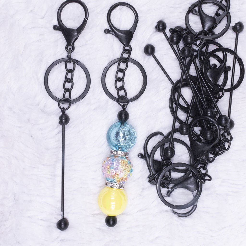 Matte Black Beadable Keychain - 1 & 5 Count 5 Count