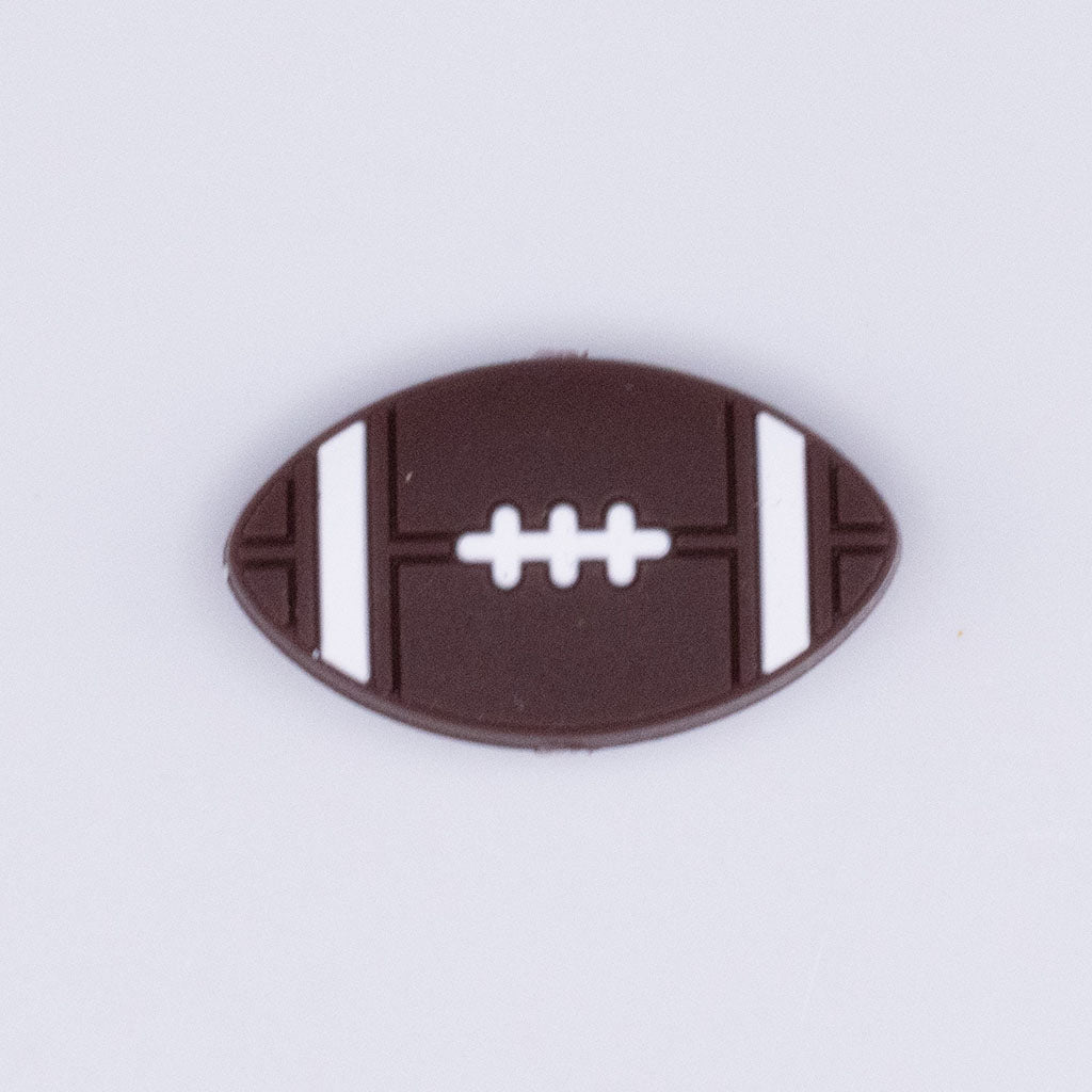 Football Silicone Focal Bead Accessory - 30mm x 18mm