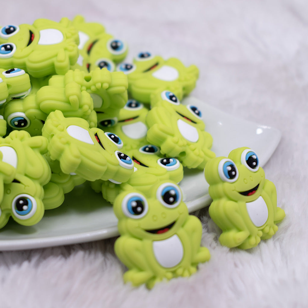 Green Frog Silicone Focal Bead Accessory | The BumbleBead