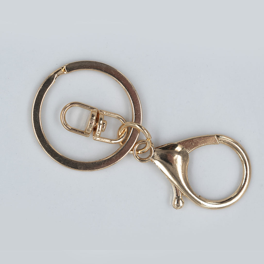 Caluya Design Lobster Clasp Keychain Champagne Gold / with Rings