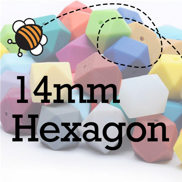 14mm Hexagon Silicone Beads