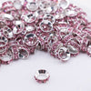 front view of a pile of 10mm Pink Large Hole Rondelle Spacer Beads - Set of 20