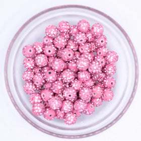 10mm Pink Pave Disco Rhinestone Clay Bead