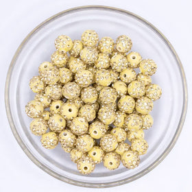 10mm Yellow Pave Disco Rhinestone Clay Bead