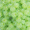 close up view of a pile of 12mm Apple Green Rhinestone AB Bubblegum Beads