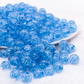 12mm Blue Crackle Bubblegum Beads