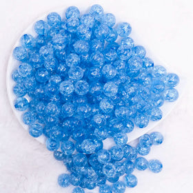 12mm Blue Crackle Bubblegum Beads