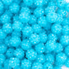 close up view of a pile of 12mm Blue Neon Rhinestone Bubblegum Beads