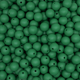 12mm Christmas Green Round Silicone Bead