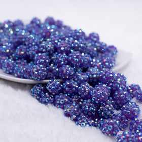 12mm Deep Purple AB Rhinestone Bubblegum Beads