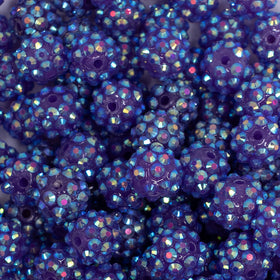 12mm Deep Purple AB Rhinestone Bubblegum Beads