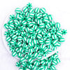 top view of a pile of 12mm Green with White Stripe Beach Ball Bubblegum Beads