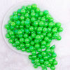 top view of a pile of 12mm Neon Green AB Solid Acrylic Bubblegum Beads
