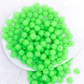 12mm Green Neon Rhinestone Bubblegum Beads