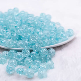 12mm Light Blue Crackle Bubblegum Beads