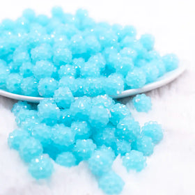 12mm Light Blue Neon Rhinestone Bubblegum Beads