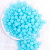 top view of a pile of 12mm Light Blue Neon Rhinestone Bubblegum Beads