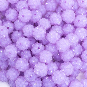 12mm Light Purple Neon Rhinestone Bubblegum Beads