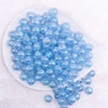 top view of a pile of 12mm Light Blue Opal Bubblegum Beads - 20 Count