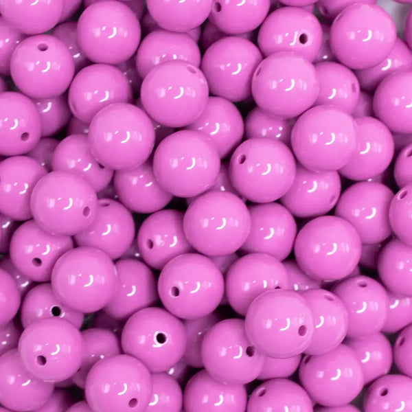 close up view of a pile of 12mm Lilac Purple Acrylic Bubblegum Beads