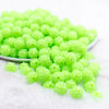 front view of a pile of 12mm Lime Green Neon Rhinestone Bubblegum Beads