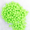 top view of a pile of 12mm Lime Green Neon Rhinestone Bubblegum Beads