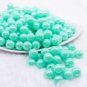 12mm Light Blue Neon AB Solid Acrylic Bubblegum Beads
