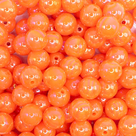 12mm Orange Neon AB Solid Bubblegum Beads