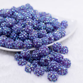 12mm Patagonia Purple Rhinestone AB Bubblegum Beads