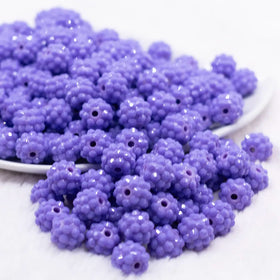 12mm Purple on Purple Rhinestone Bubblegum Beads