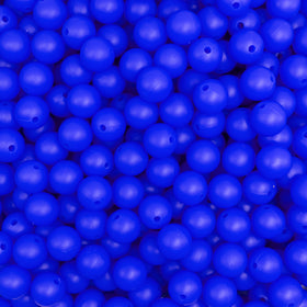 12mm Cobalt Blue Round Silicone Bead