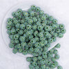 top view of a pile of 12mm Sea Green Rhinestone AB Bubblegum Beads