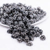 front view of a pile of 12mm Smokey Silver Rhinestone AB Bubblegum Beads