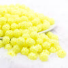 front view of a pile of 12mm Yellow Neon Rhinestone Bubblegum Beads