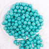 top view of a pile of 12mm Aquamarine AB Solid Acrylic Bubblegum Beads