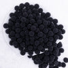 top view of a pile of 12mm Black Ball Bead Acrylic Bubblegum Beads